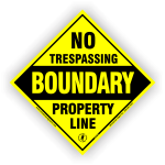 Small Diamond Boundary Marker No Trespassing Posted Property Line Sign