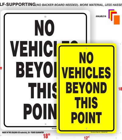 No Vehicles sign