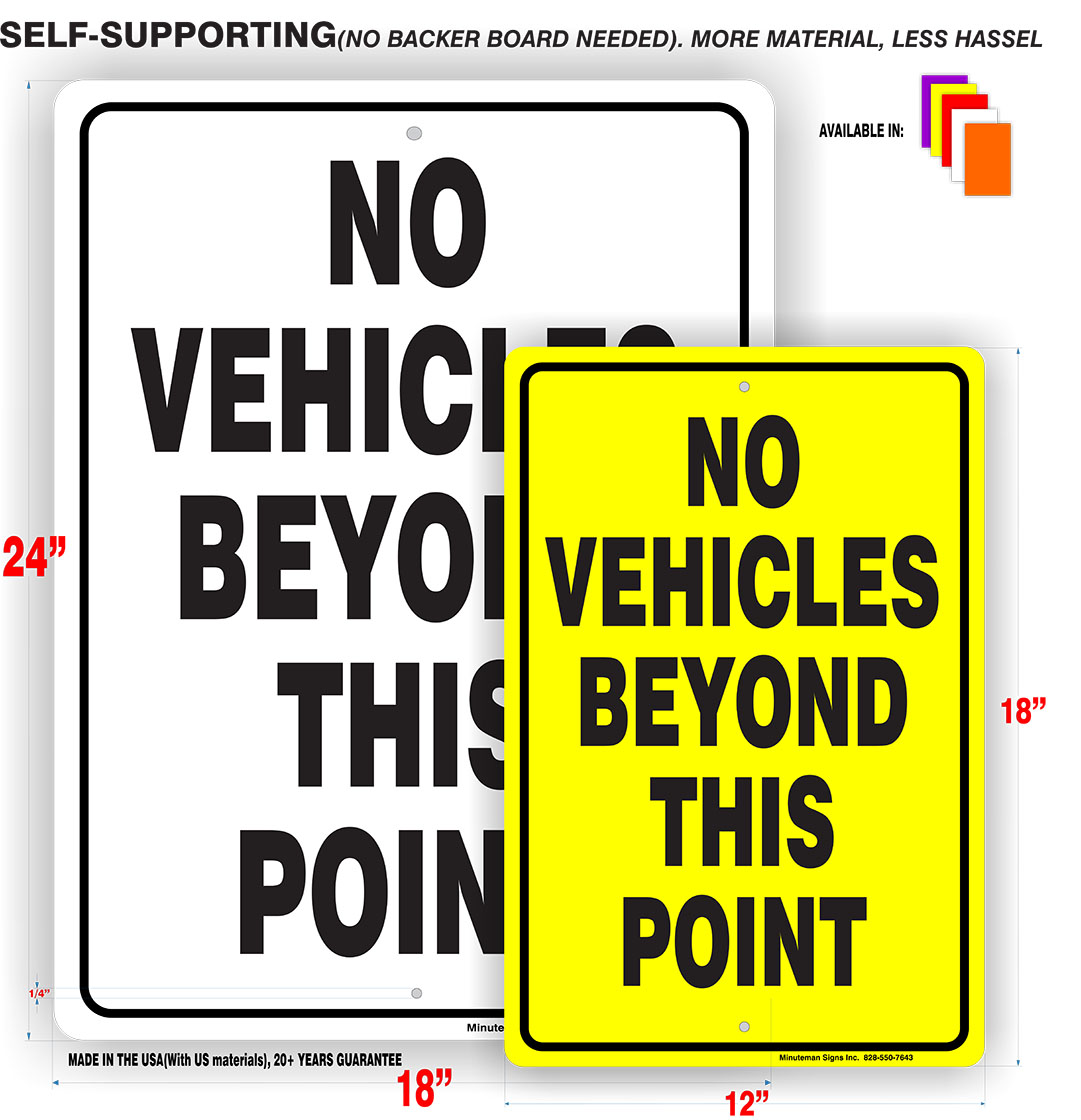 NO VEHICLES No Vehicles sign