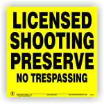 Licensed Shooting Preserve Sign ALUMINUM Virginia DGIF and Others