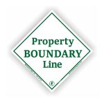 Diamond White Aluminum Boundary Marker Posted Sign